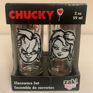 Valentine's Day Chucky 2 oz / 59 ml Glassware Set Of 4. New.